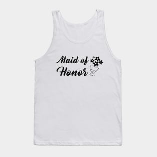 Maid of Honor with Bouquet Wedding Gift Tank Top
